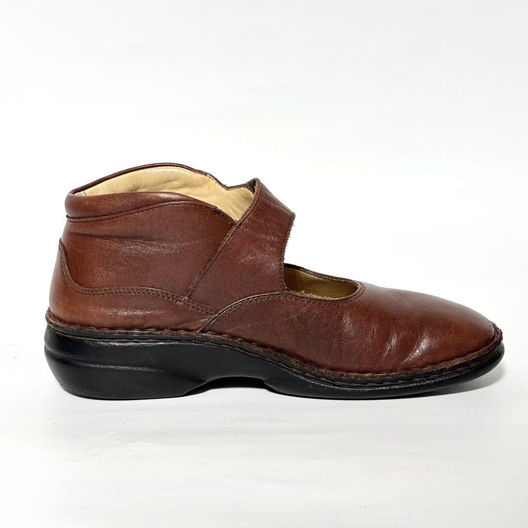 Finn Comfort ストラップ レザーシューズ 革靴 ブラウン J1617