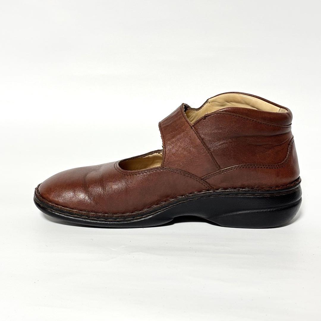 Finn Comfort ストラップ レザーシューズ 革靴 ブラウン J1617