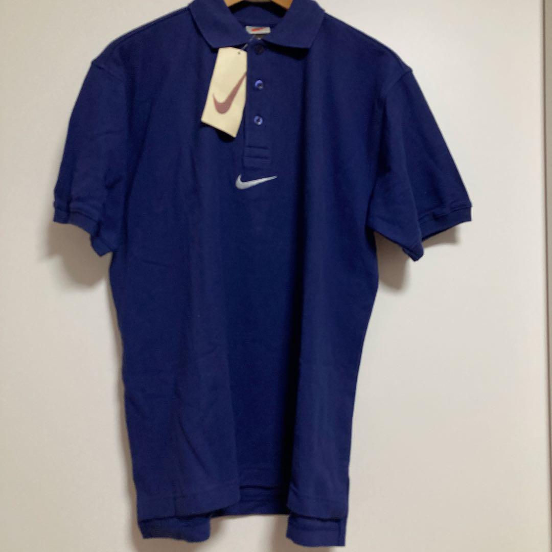 中華のおせち贈り物 デッドストック】新品未使用タグ付き90s銀タグNIKEネイビー トップス