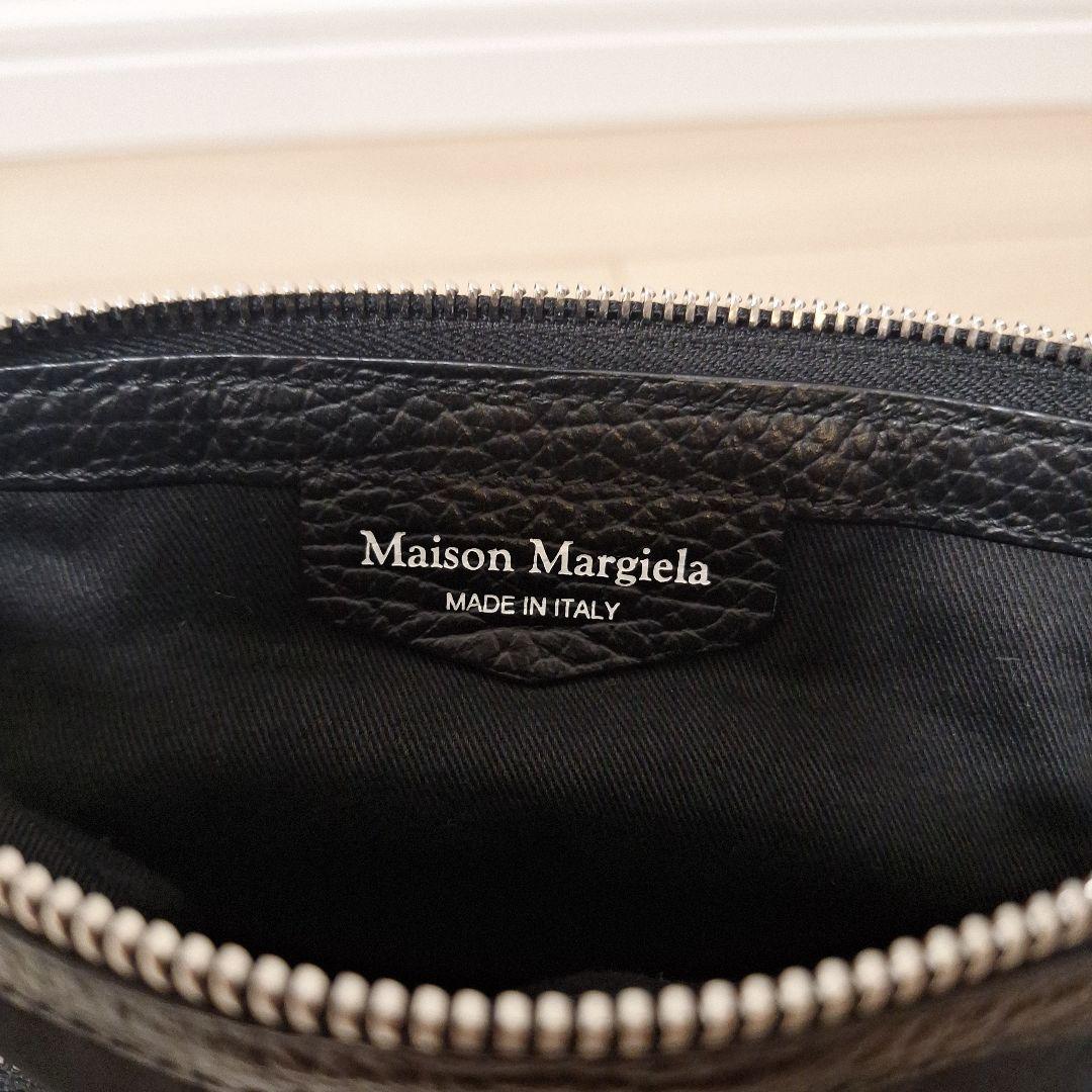 ちゃんり　Maison Margiels ブラックレザーハンドバッグ