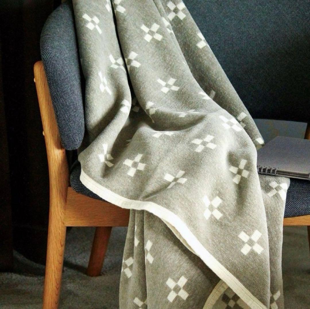 KLIPPAN シュニールコットンブランケット ハーフ シャーンスンドエクリュ