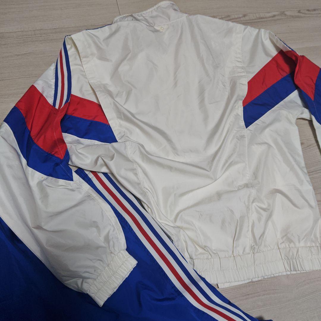adidas ウィンドブレーカー上下　 ホワイト/ブルー/レッド トリコロール