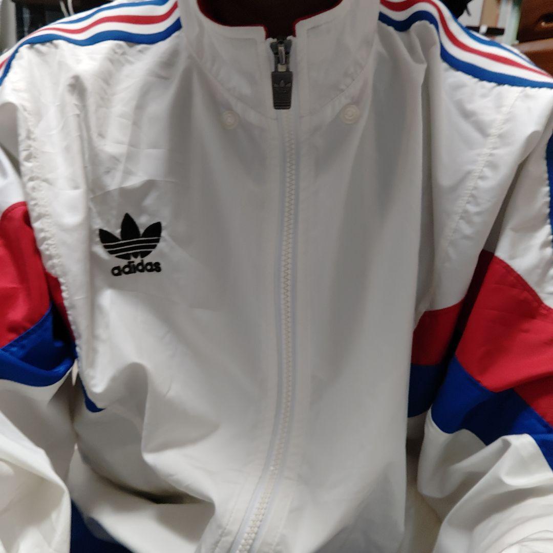 adidas ウィンドブレーカー上下　 ホワイト/ブルー/レッド トリコロール