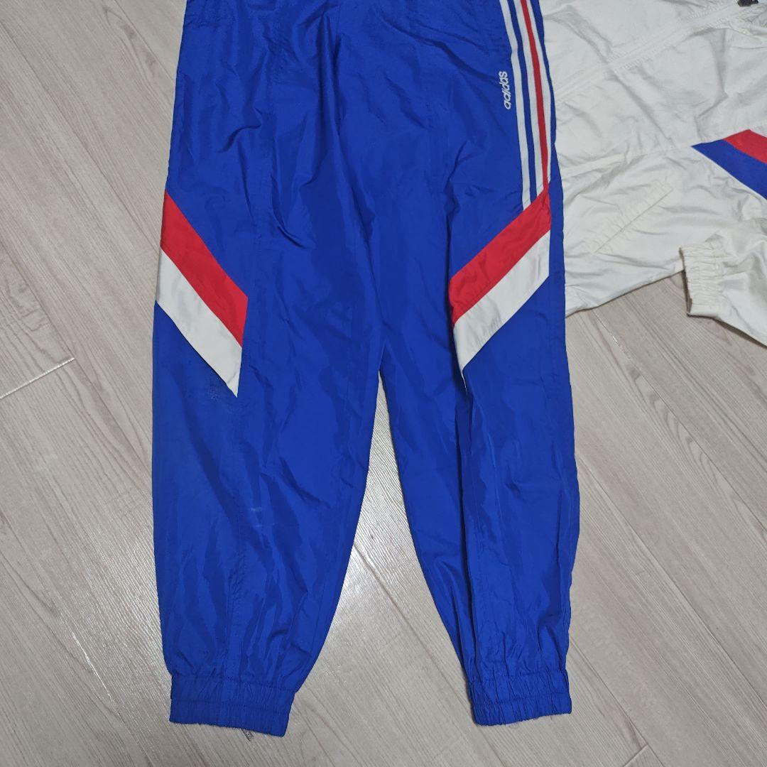 adidas ウィンドブレーカー上下　 ホワイト/ブルー/レッド トリコロール