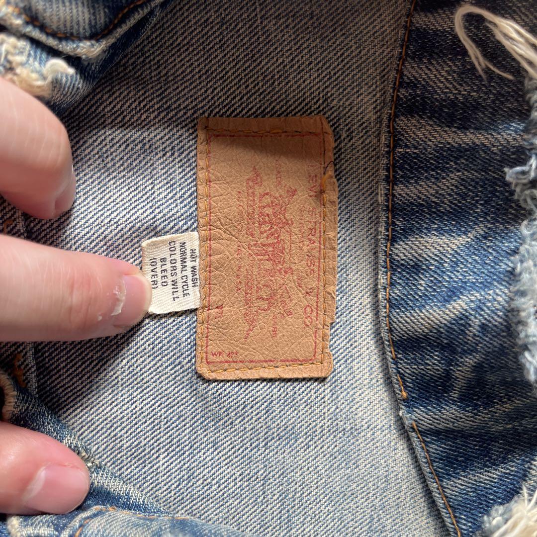 60s リーバイス ジャケット 70505 ビッグE不均等Vタブ 布