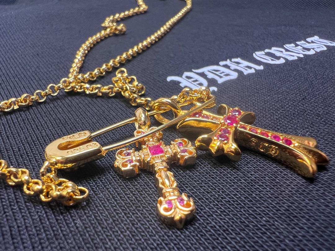 【22K金メッキ×S925純銀】クロスネックレスセット　DJFZ2S05