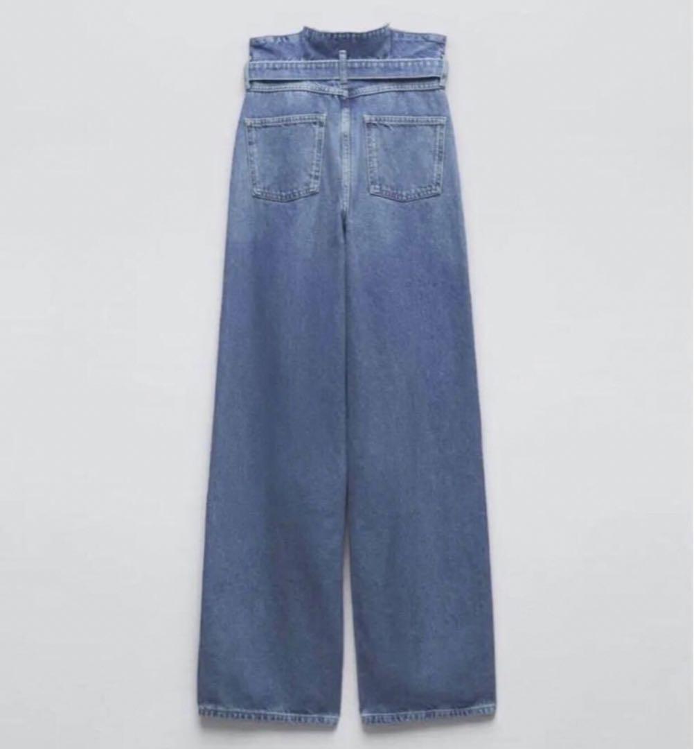 ZARA ZW ベルト付き ペーパーバッグ デニムパンツ - メルカリ