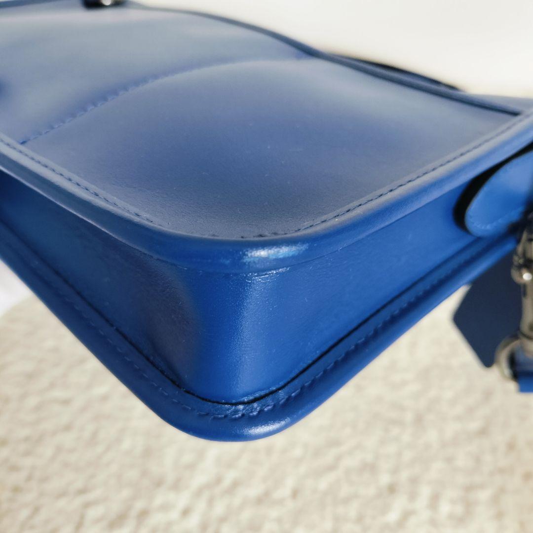 美品☆COACH コーチ☆2wayショルダーバッグ ヘリテイジ ブルー レザー