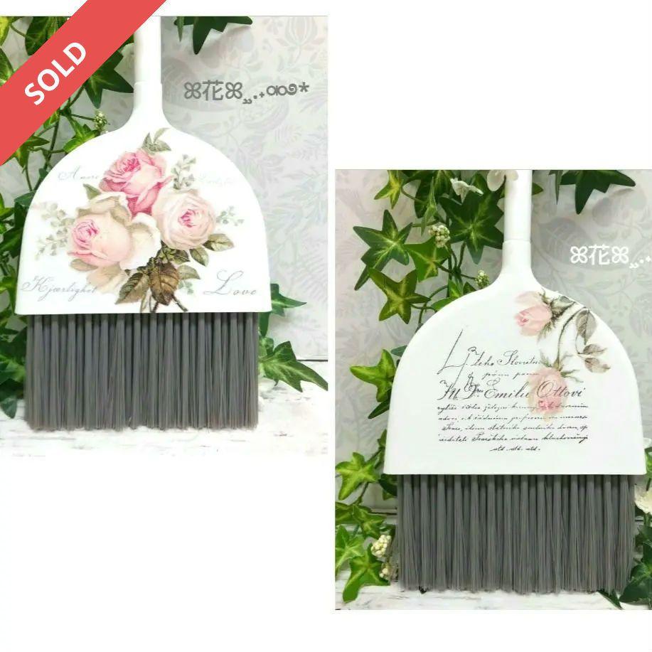 デコパージュ ꔛ‬ꕤ インテリア雑貨♡スリムほうき♡薔薇♡リメイク