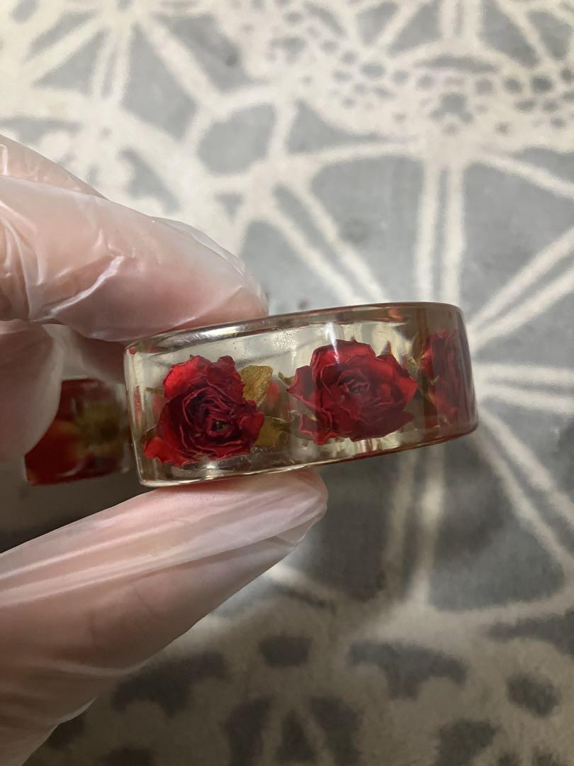 激レア　nooca 赤い薔薇　クリアー　バングル　ブレスレット