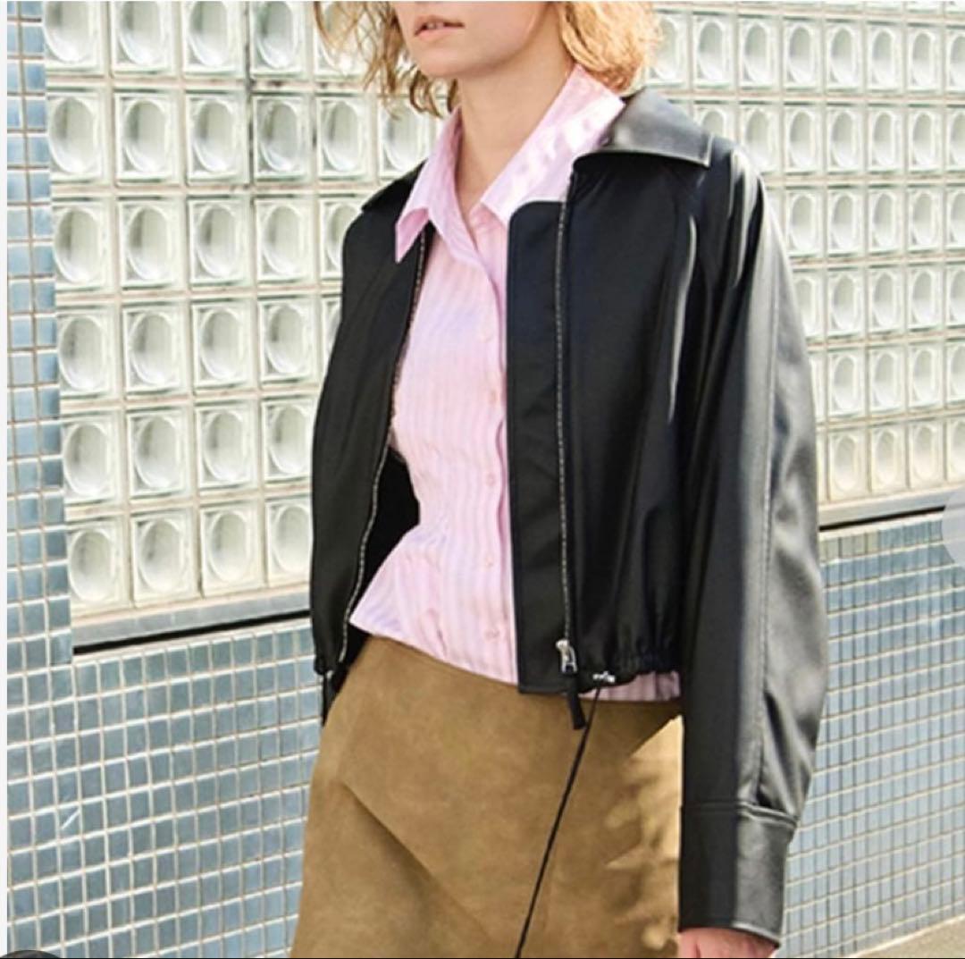 FRAY I.D 黒 ショート丈 ブルゾンジャケットS FRAY I.D