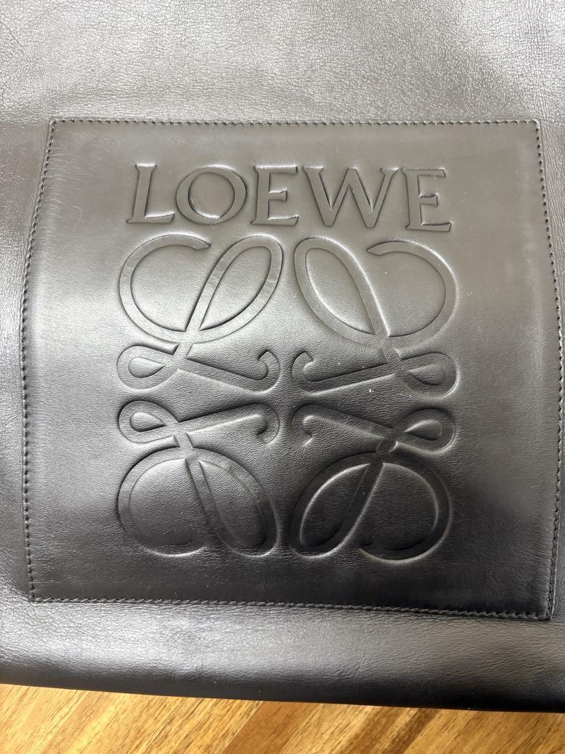補修あり　LOEWE ロエベ アナグラム レザー トートバッグ黒