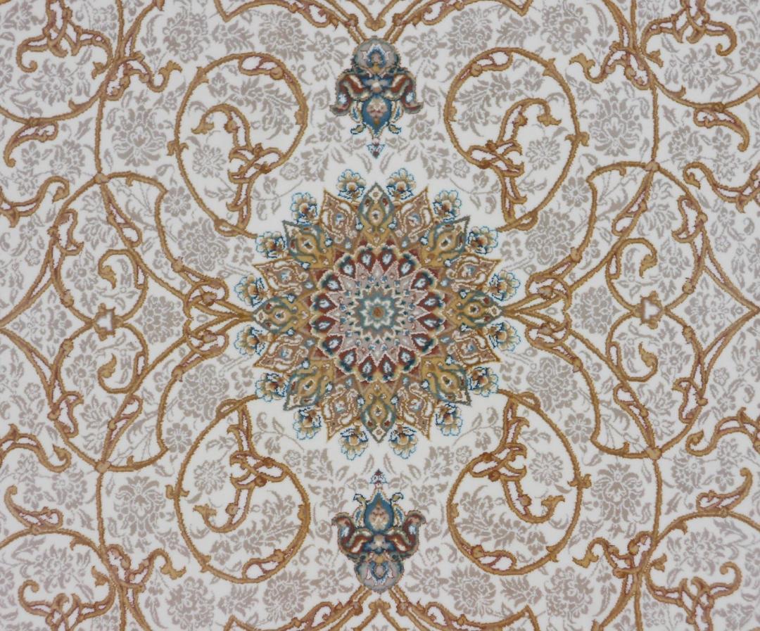 立体柄、144万ノット！高密度 本場イラン産 絨毯！円形100cm‐200441