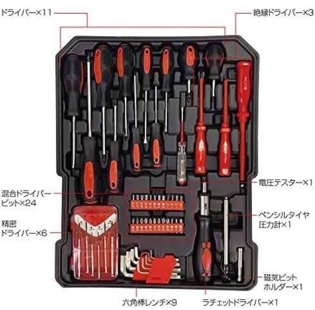 工具129点セット ツールセット DIY 家庭用 車メンテナンス ケース付き 工具 セット 129点 ツールセット DIY 家庭用車メンテナンス
