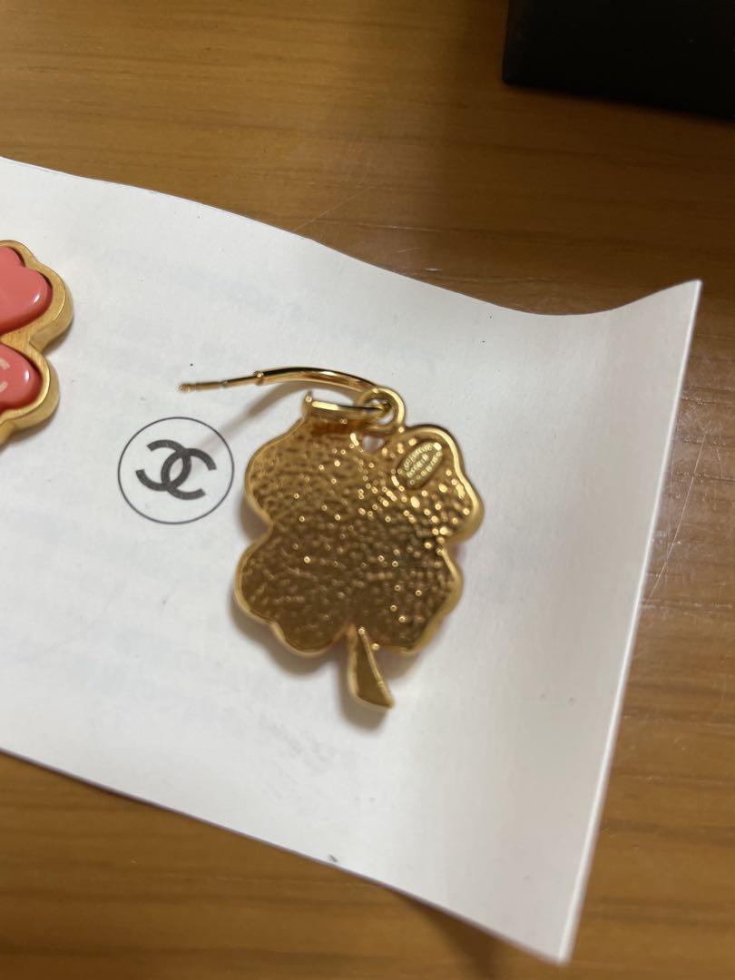 CHANEL ピンク クローバーピアス