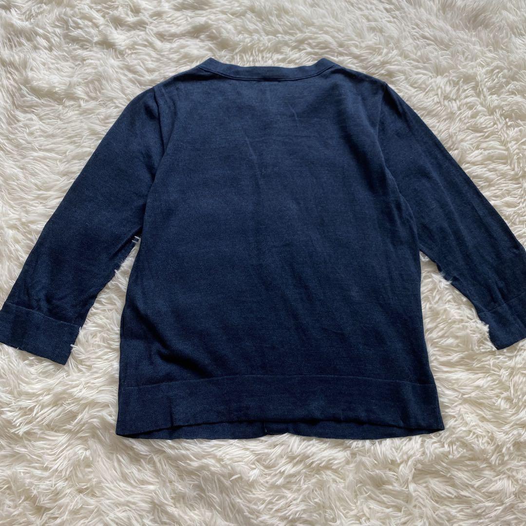 第一ネット インディゴ カーディガン 45r 現行 刺繍 クルー コットン100% トップス