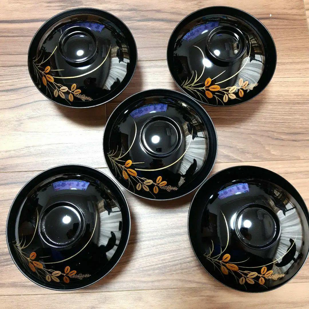 金蒔絵漆器嵯峨野ふたつきお椀5客