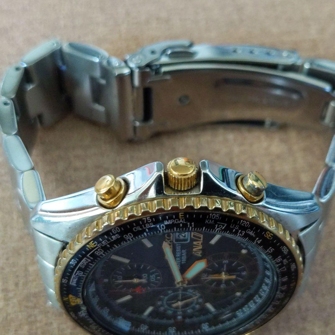セイコー　SEIKO　パイロット　ANAコラボ　クロノグラフ　稼働品