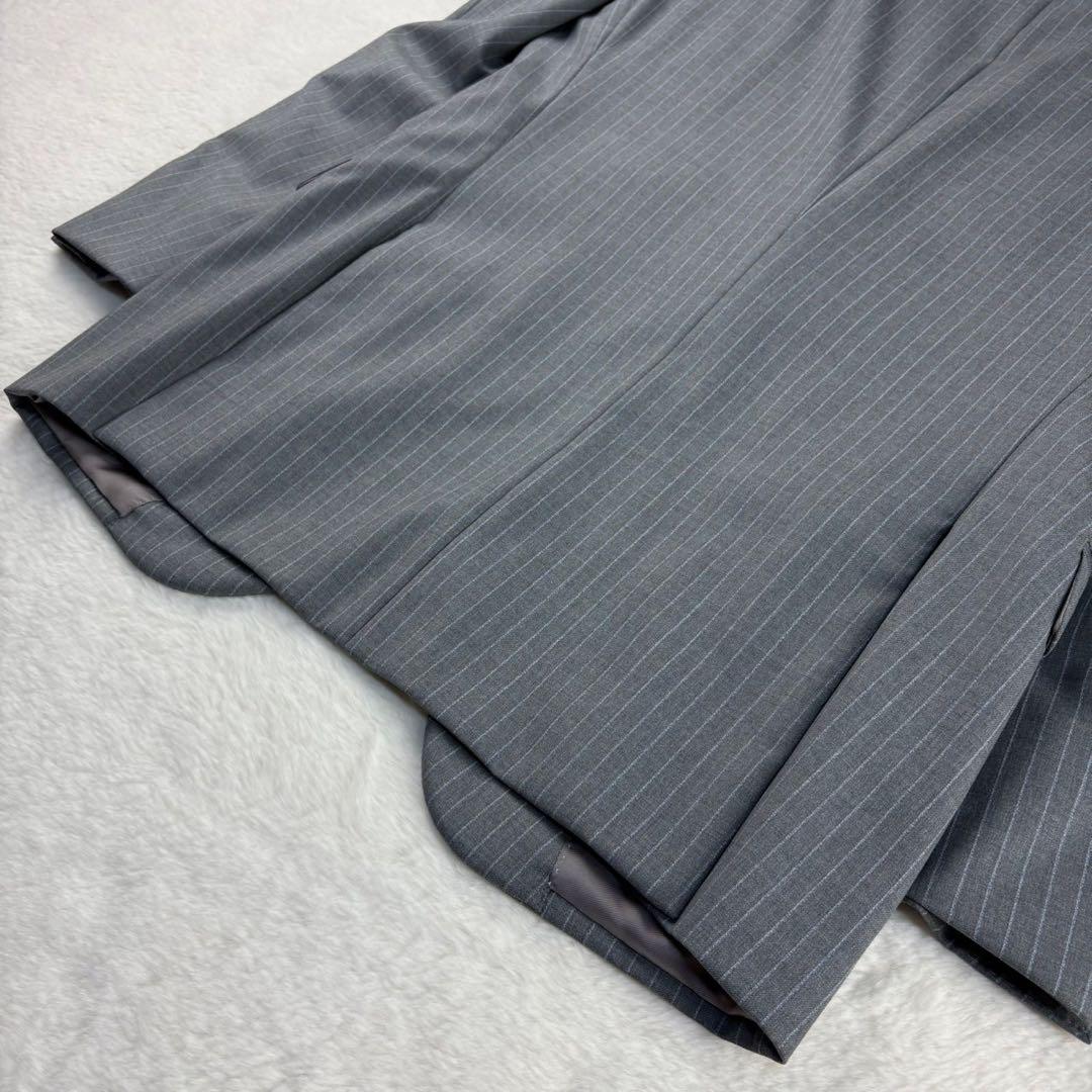 美品/上質 HUGO BOSS x DELFINO スーツ ストライプ グレー