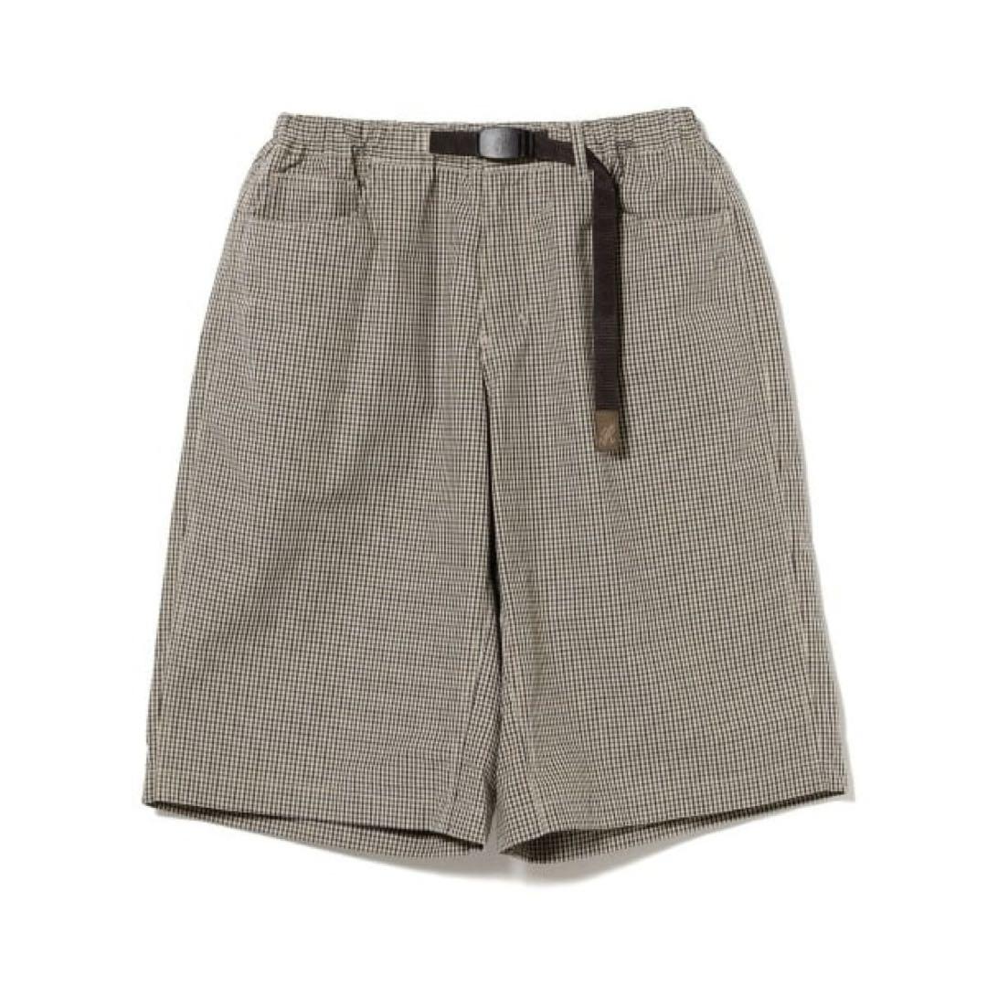 GRAMICCI BEAMS 別注 チェック ショーツ 茶 XL 新品未使用