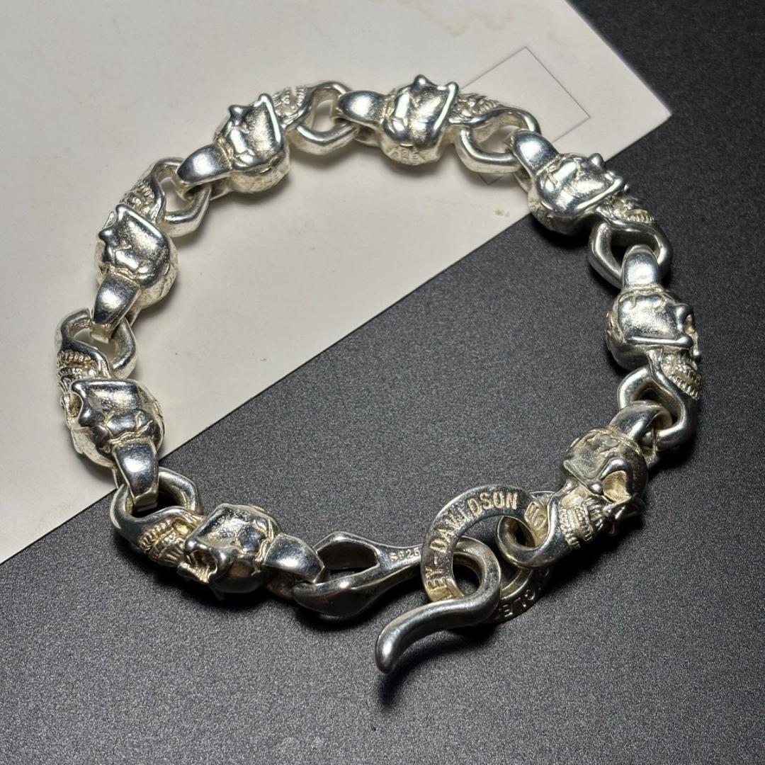 STERLING SILVER スカル ブレスレットシルバー925