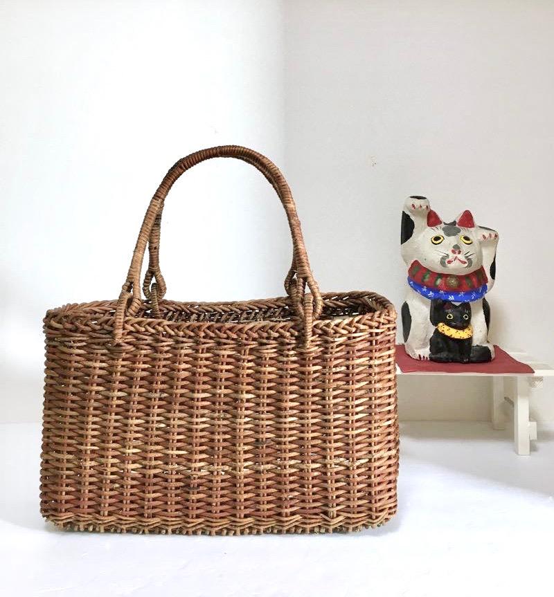 あけび蔓小ぶりカゴバック 並編み 艶良し 津軽の伝統工芸品 津軽の手仕事