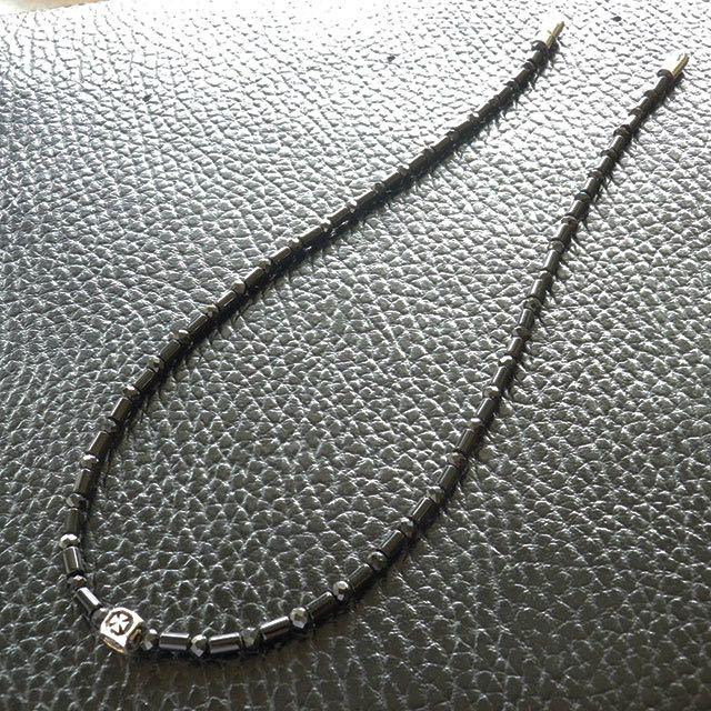 新品 60cm ブラックスピネル オニキス メンズ ネックレス シルバー925