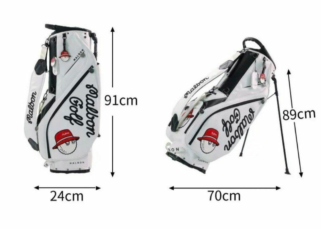 マルボンゴルフ Malbon golf キャディバッグ 男女兼用 白