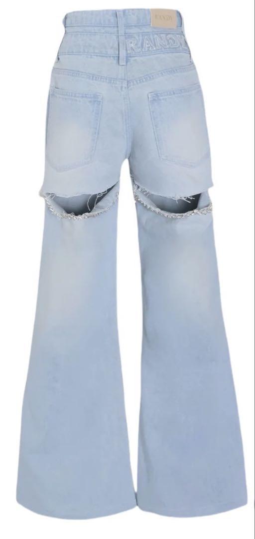 の*る様 RANDY ビジューバックカットワイドデニム ビジューバックカットワイドデニム – Randy