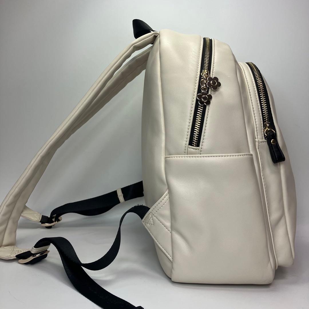 MARY QUANT リュック バッグパック 白 アイボリー A4収納 WWW_MORNINGWALKER_COM