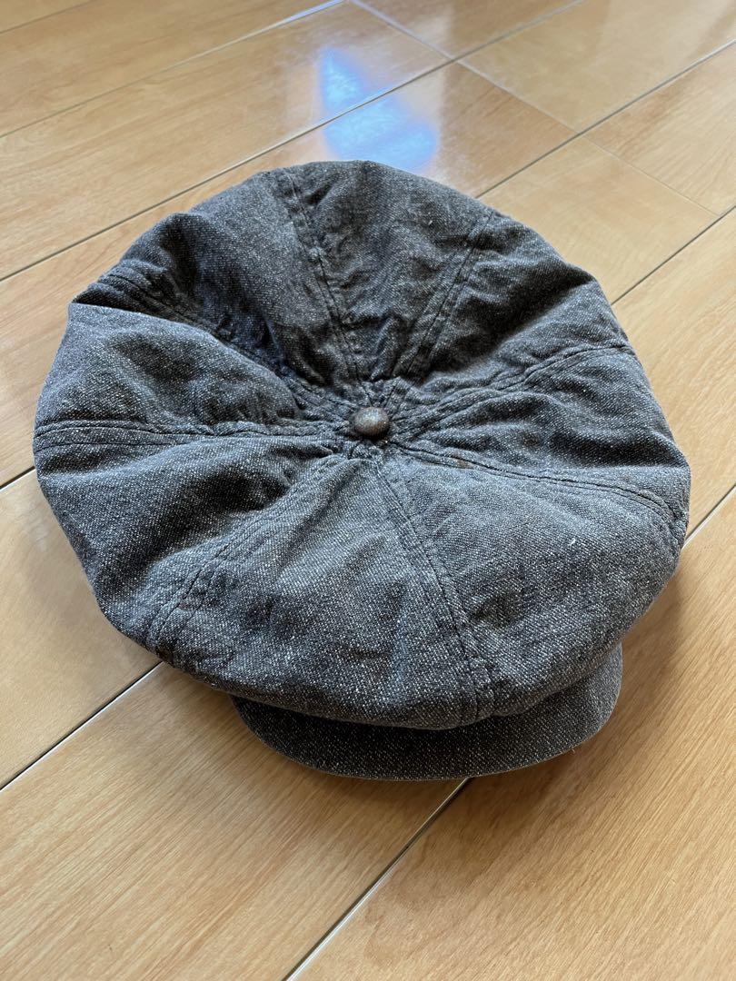 スペシャルビンテージ 黒 シャンブレー ハンチング キャップ