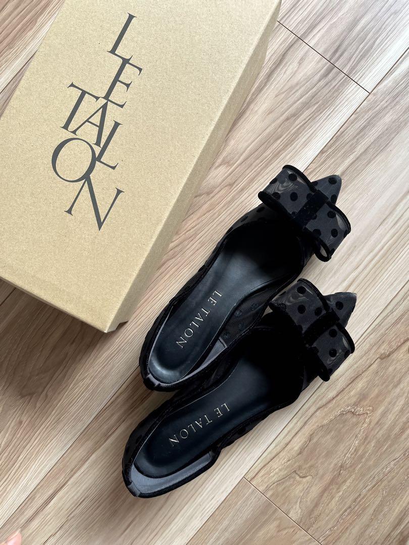LeTalonルタロンポインテッドチュールリボンフラット ¥1万2100