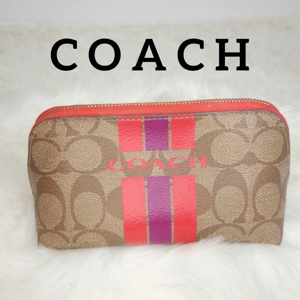 寄付　対象　COACH　コーチ　シグネチャー　オレンジ　ベージュ　ポーチ　小物