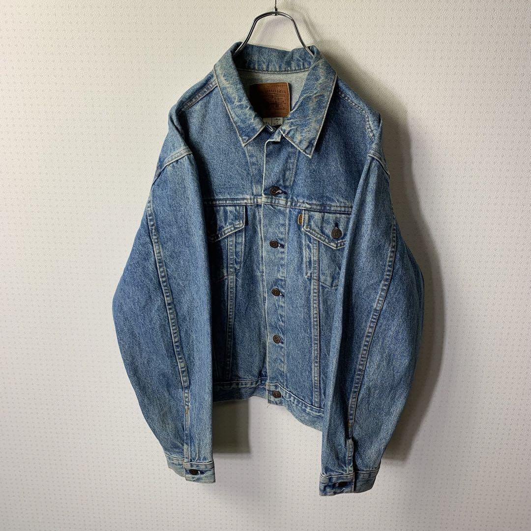90s usa製 levi's denim jacket XL leather