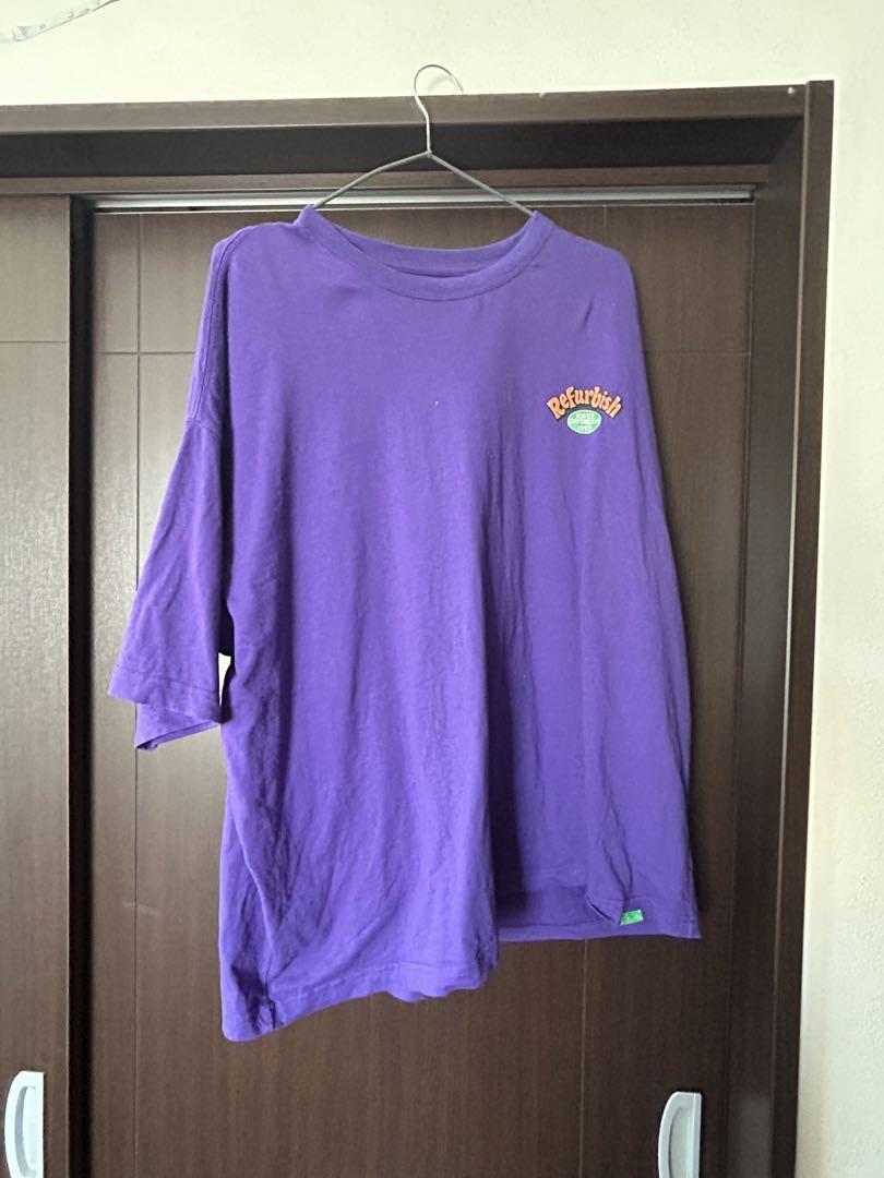 紫色の文字デザイン Tシャツ ワンフォークロージング 1111clothing ワンフォークロージング
