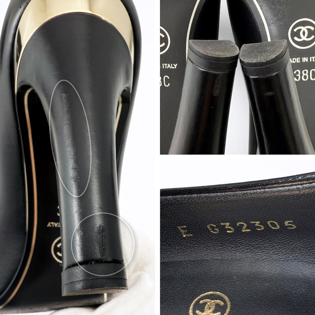 【美品】 シャネル CHANEL ハイヒール ココマーク 黒 ブラック ゴールド