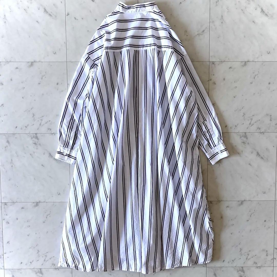 美品 ジャーナルスタンダード スキッパーシャツワンピース 洗える コットン 白 美品 ジャーナルスタンダード スキッパーシャツワンピース