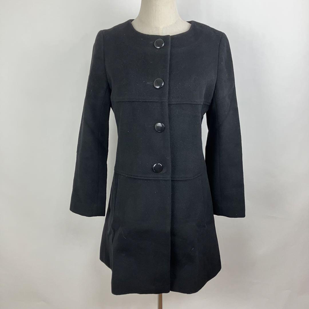 Rope ロペ アンゴラ ロングコート 9号 ブラック TENNE HANDCRAFTED MODERN｜アンゴラ ロング フード ケープ