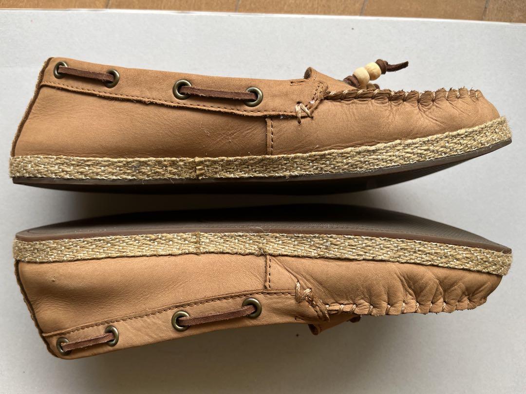 UGG 23cm レザー モカシン ブラウン - メルカリ