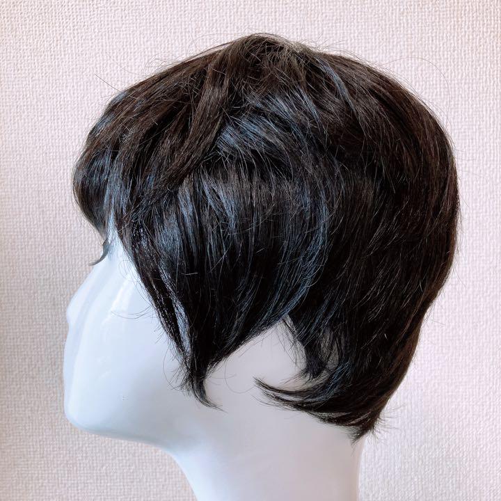 【NEW限定品】 フルウィッグ 高級人毛100% ブラック 女性 パーマ ショート ウィッグ・エクステ