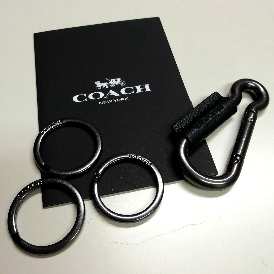 ☆新品☆COACH(コーチ)☆カラビナキーリングキーホルダー3リング