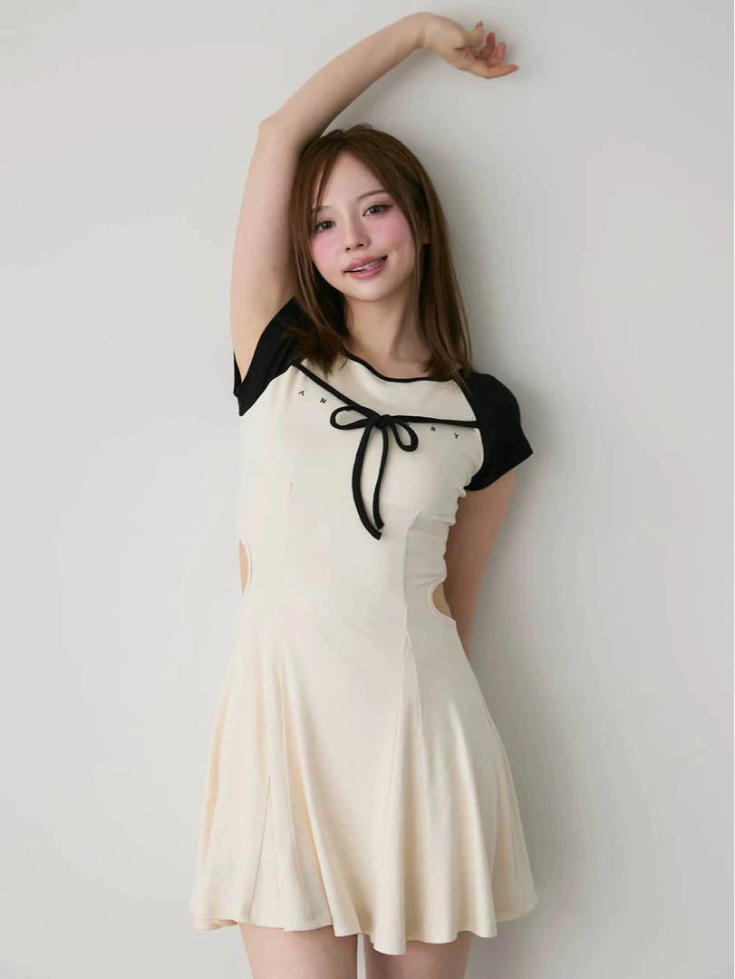 アンドマリー andmary logo flare mini dress