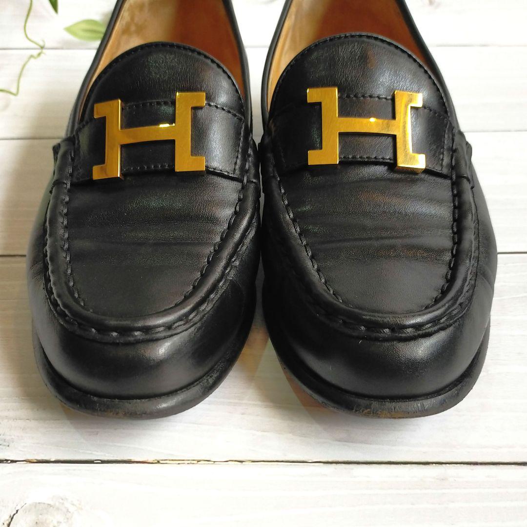 HERMES エルメス ローファー コンスタンス Hロゴ 黒 革靴 36.5 HERMES エルメス ローファー コンスタンス Hロゴ 黒 革靴 36.5