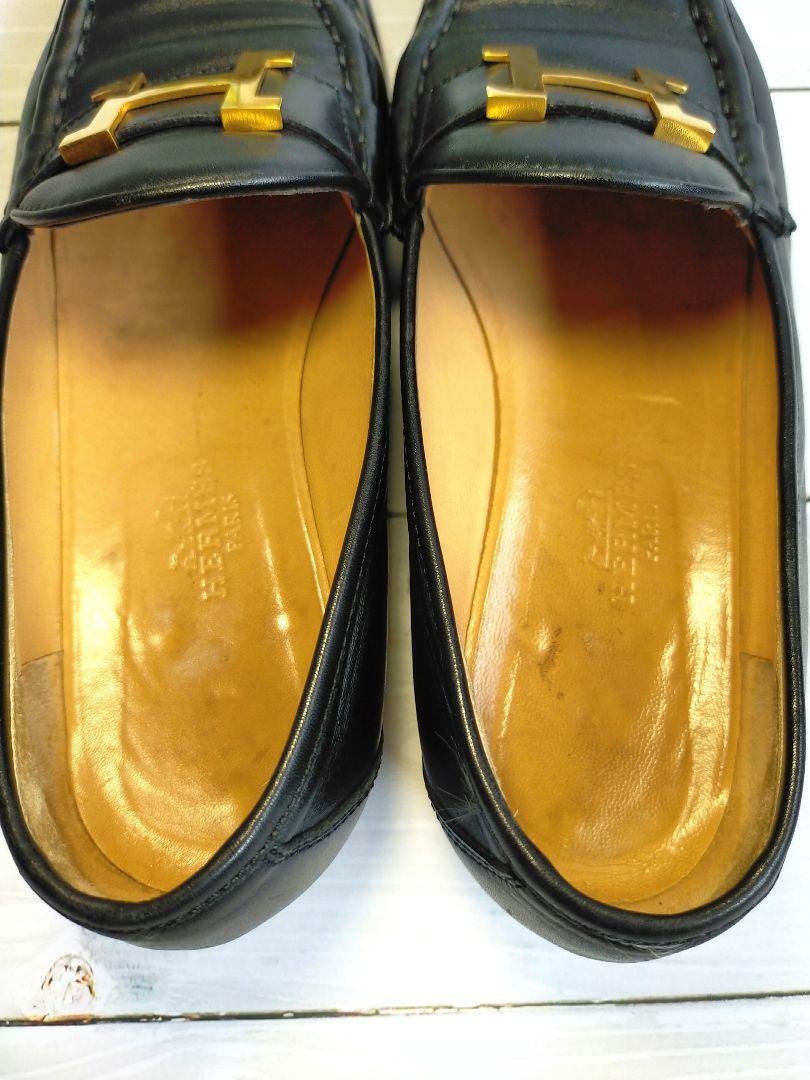 HERMES エルメス ローファー コンスタンス Hロゴ 黒 革靴 36.5 HERMES エルメス ローファー コンスタンス Hロゴ 黒 革靴 36.5