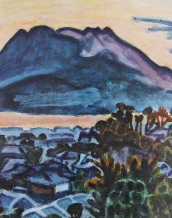 梅原　龍三郎、江之浦暮色、希少画集画、新品額装付 梅原 龍三郎、噴煙、希少画集画、新品額装付 - メルカリ