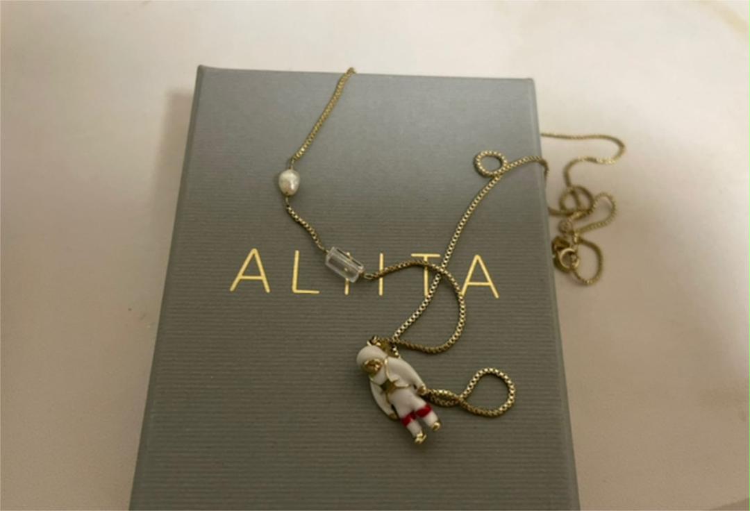 【ALIITA】人気 残りわずか ビーチチェアネックレス ALIITA公式通販】アリータ 9KYG チェーンネックレス ウサギ パール