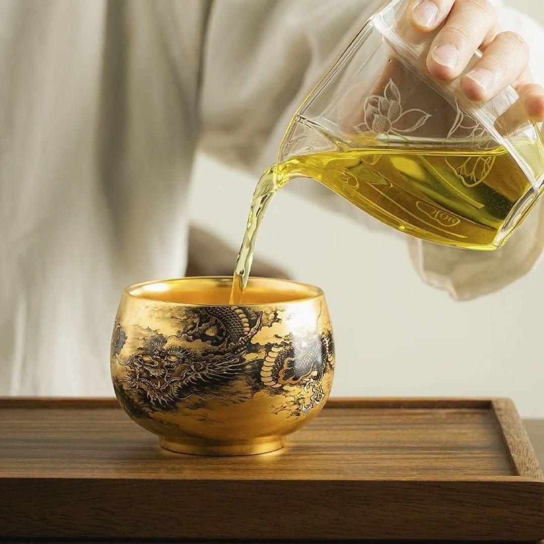 金色 龍模様 茶碗 金色 龍模様 茶碗