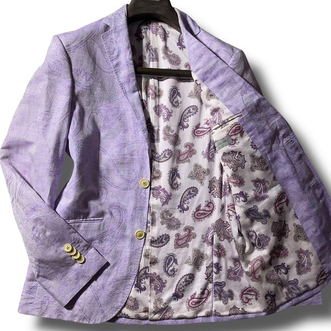 【エトロ ETRO】極上のリネン!!! 豪華な両面ペイズリー◎ 46 人気
