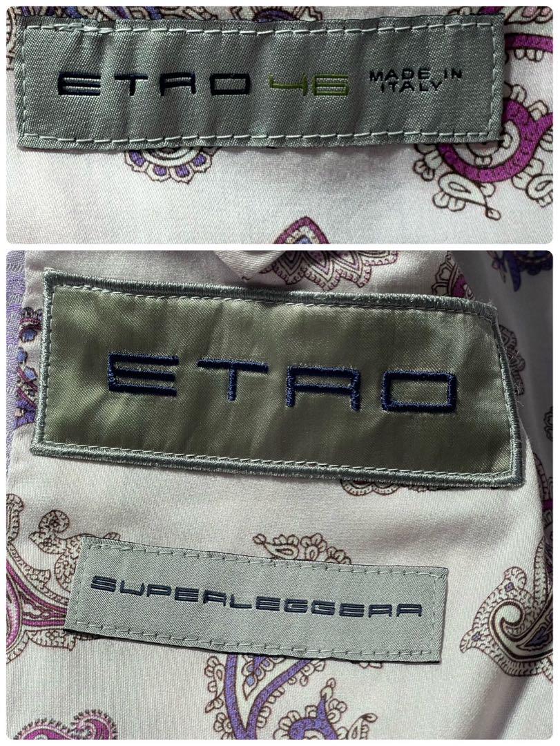 【エトロ ETRO】極上のリネン!!! 豪華な両面ペイズリー◎ 46 人気