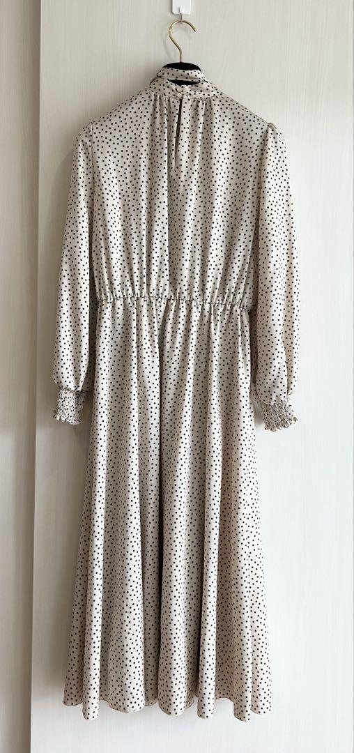 新品 ANAYI サテンドットプリントタイワンピース 定価4.29万円